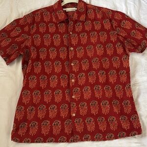 Taylor Stitch Red Patterned Casual Shirt